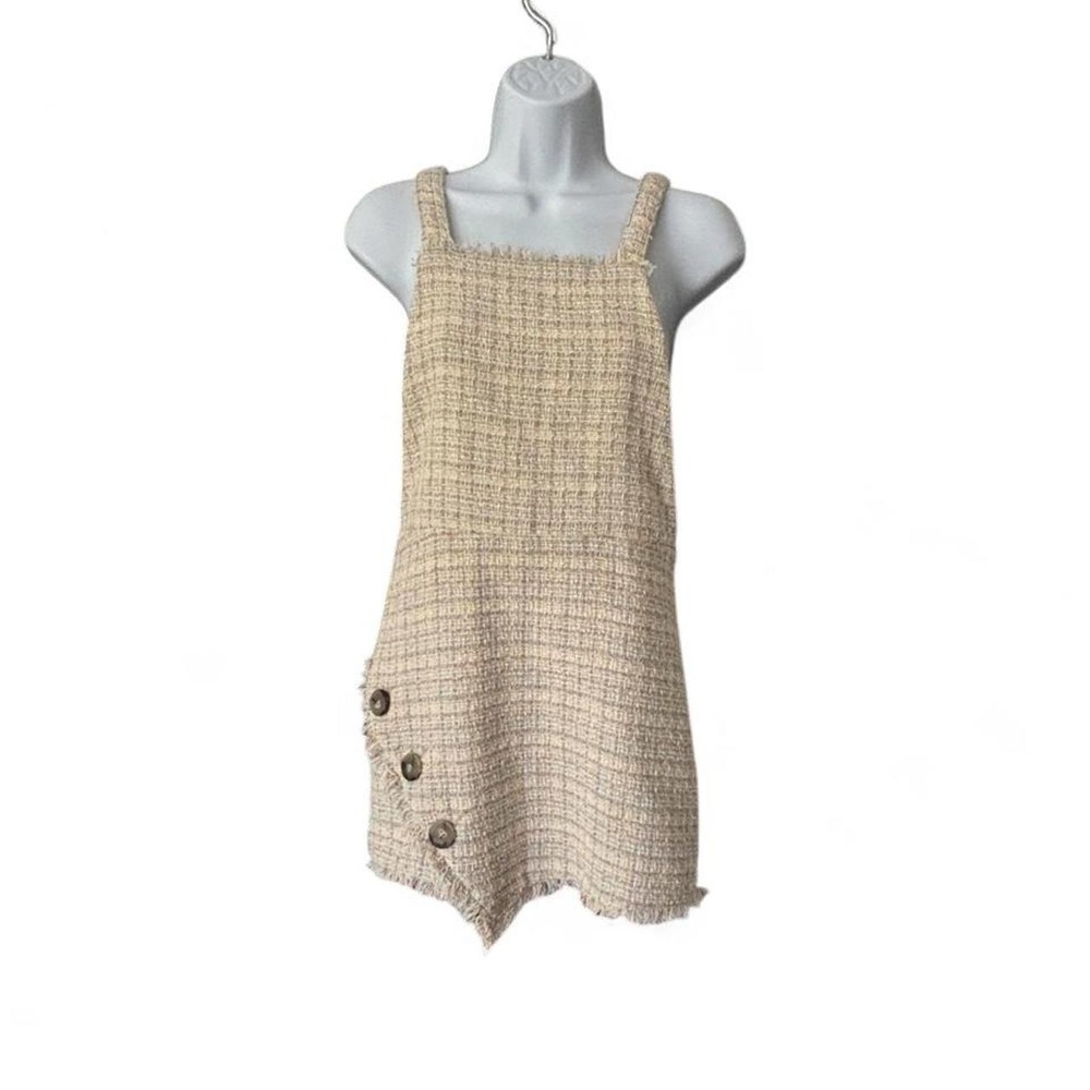 NWT TRF Collection for Zara Pink Boucle Tweed Sleeveless Mini Dress size XS